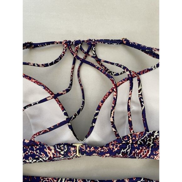 Athleta Swim S/M Bikini Swimsuit Aqualuxe Multicolor Print Swimwear - Picture 7 of 12